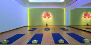 yoga-mat-with-lotus-on-the-wall